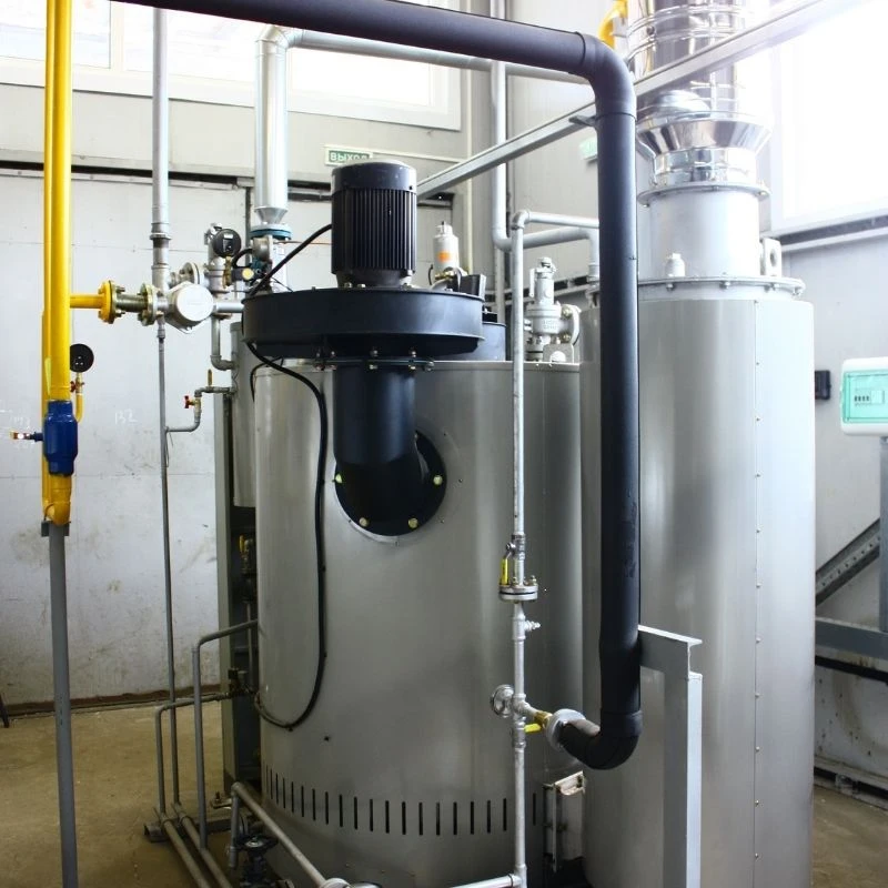 Heavy-duty commercial water heater and industrial exhaust venting system installed by expert commercial plumbers for a large facility in the Northwest suburbs.